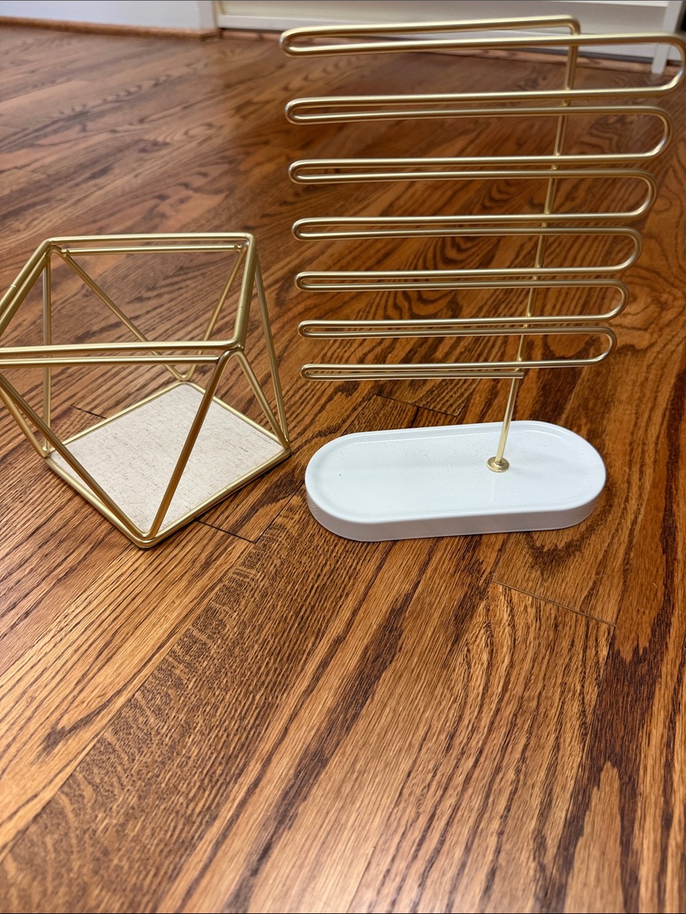 The Container Store Gold and White Jewelry Organizer Set